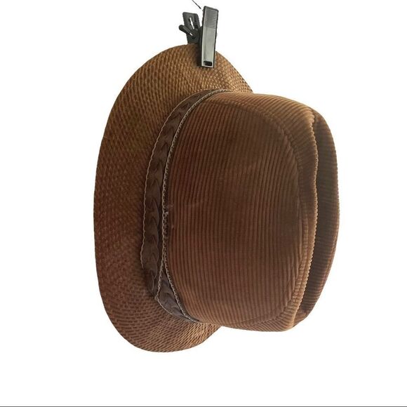 BILTMORE vintage brown corduroy fedora hat brown - Picture 4 of 12